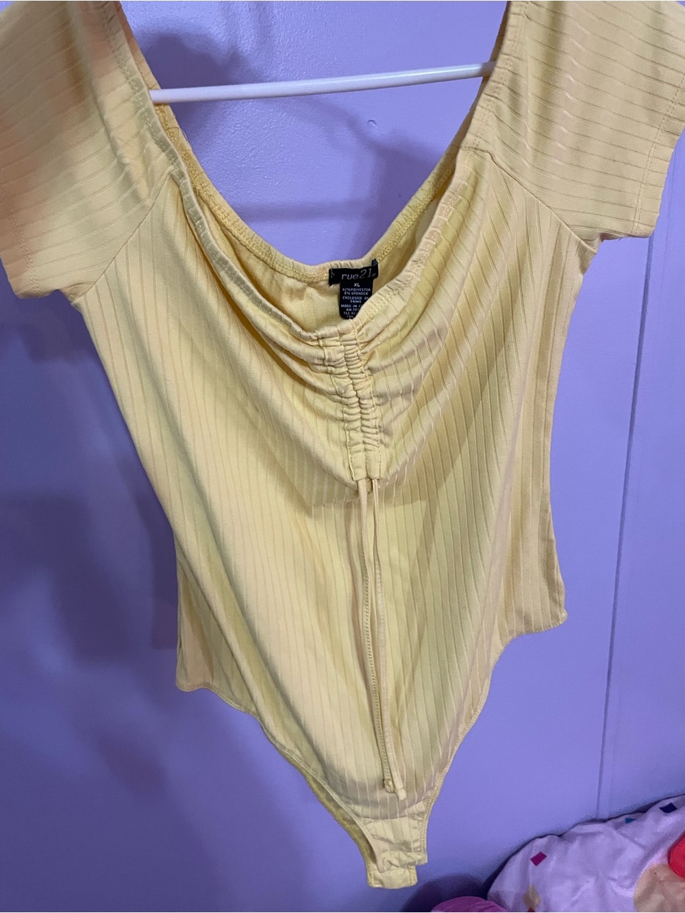 Rue21 Yellow Ribbed Bodysuit